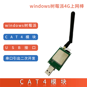	凯元达 EC200A模块板4G上网棒USB dongle树莓派工控机免驱动CAT4网卡赠送亚克力外壳
