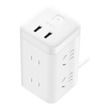 公牛（BULL）大魔方USB插座 插线板/插排/排插/接线板/拖线板 GNV-UU2126 白色魔方USB插座全长1.8米总控开关