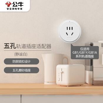 公牛（BULL）轨道插座/插线板/插排/排插/接线板/拖线板 五孔适配器 GN-GS10 白色