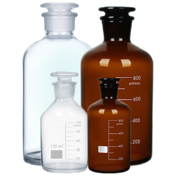 化科 玻璃细口试剂瓶加厚密封磨口瓶样品瓶 化学试剂瓶实验室小口瓶 250ml-1只京仓直达 【棕色细口/带刻度】