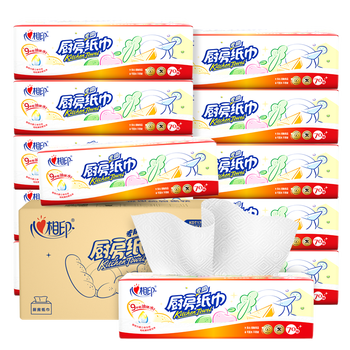 心相印厨房抽纸70抽*12包整箱装-KDT170 加大加厚食品接触级厨房用纸