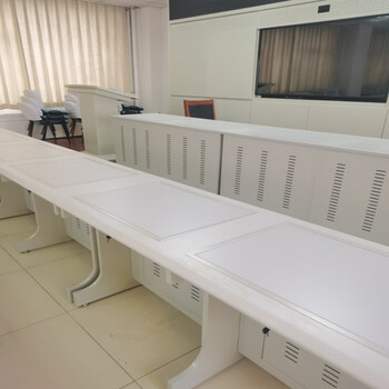 信京翻转电脑桌多媒体教室学校机房多功能隐藏式电脑培训桌三人位 信京翻转电脑桌多媒体教室学校机房多功能隐藏式电脑培训桌三人位