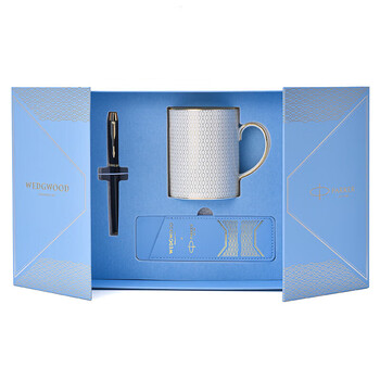 Wedgwood金色几何马克杯联合款套装+Parker派克IM纯黑丽雅金夹宝珠笔