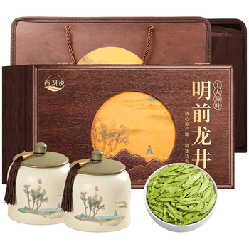 西湖说龙井茶豆香250g明前绿茶新茶春茶头采嫩芽礼盒高端茶叶自己喝送礼