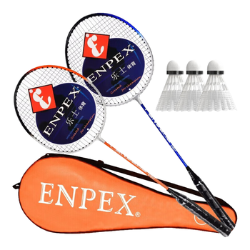 ENPEX乐士 羽毛球拍休闲娱乐初学者280对拍颜色随机 附3只装羽毛球