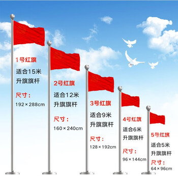 易利丰（elifo）加厚空白红旗旗帜外挂彩旗红色旗子小大红旗户外不带杆纯红旗手持纯色空白旗布团建运动会表演出用