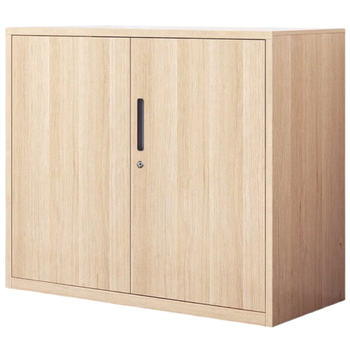 洛克菲勒办公文件柜钢制木纹铁皮柜储物矮柜资料档案柜铁开门高760宽900