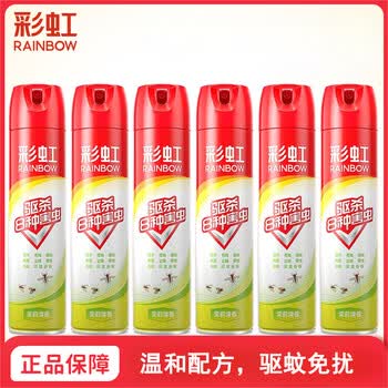 彩虹【店铺爆款】杀虫气雾剂500ml茉莉清香x6瓶家庭户外高效驱蚊