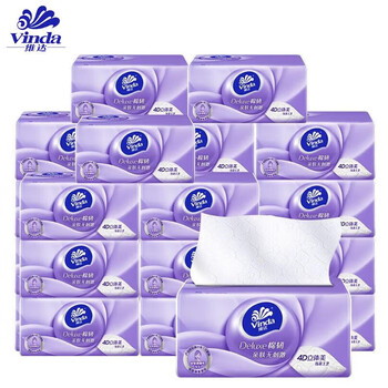 维达（Vinda）抽纸 棉韧3层100抽*64包箱装 纸抽 卫生纸 餐巾纸 纸巾V2833