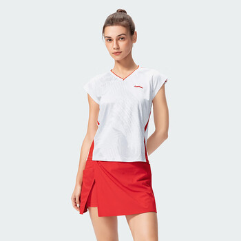 川崎（KAWASAKI）羽毛球服运动T恤速干吸汗透气女款大赛训练服C2017 朱砂红 M