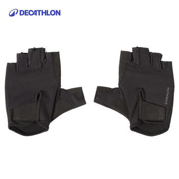 迪卡侬（DECATHLON）健身手套男女半指耐磨手套排湿除汗手黑色M4066972