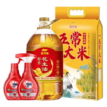 金龙鱼【巨量省心组合】酵素衣领净400g*2+五常大米5kg+醇香花生油4L