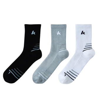 kawasaki川崎羽毛球袜男款加厚毛巾底吸汗透气运动中袜预见星河系列C6162