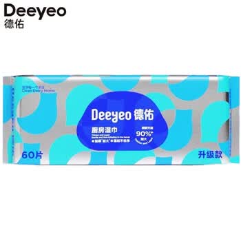 德佑【厨房湿巾】60片 *2包 强力去油污 一抹就干净 洁净如新