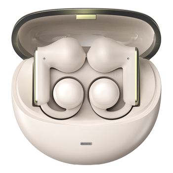 兰士顿蓝牙耳机 骨传导概念耳夹式无线开放不入耳 运动跑步骑行ENC降噪耳机超长续航支持APP TS28米黄色