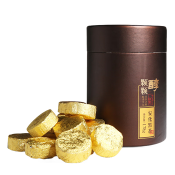 白沙溪 安化黑茶 小金沱 一芽二三叶嫩料 三年陈料 茶叶 小沱茶178g罐装 黑砖茶 颗颗醇