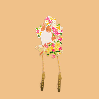 上朝故宫文创 四季宫猫花影书签卡纸包装中国风创意金属 生日礼物伴手礼 新年礼物 八月桂花