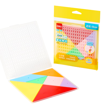 得力（deli）文具儿童12cm七巧板拼图 几何图形认知启蒙 幼儿园益智教学用具创意生日新年礼物