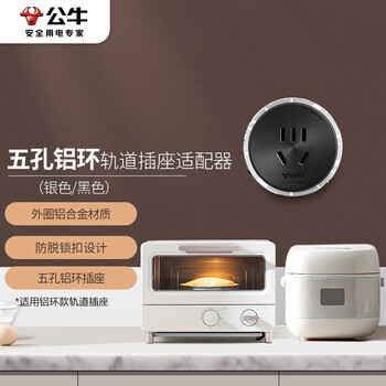 公牛（BULL）轨道插座/插线板/插排/排插/接线板/拖线板 五孔铝环适配器开关 GN-GS11 