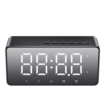 爱国者T28蓝牙音响 智能时钟桌面电脑音响 便携低音炮插卡无线音箱收款播报 钻石黑