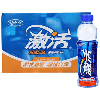娃哈哈 激活 柑橘风味600ml*15瓶 夏日维生素饮料 饮用水 整箱装