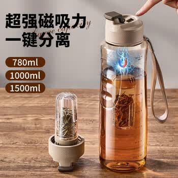 cica磁弹泡茶杯茶水分离大容量tritan水杯子男士耐高温户外水壶夏季