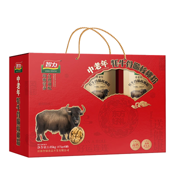智力中老年牦牛骨髓核桃粉礼盒1050g五谷代餐粉中秋节送长辈礼品
