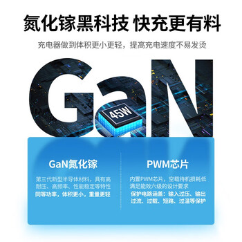 绿联Type-c双口氮化镓充电器 适用于苹果45W PD20/27/35W快充头 45W氮化镓双口黑色 CD294-90866 绿联Type-c双口氮化镓充电器 适用于苹果45W PD20/27/35W快充头 45W氮化镓双口黑色 CD294-90866