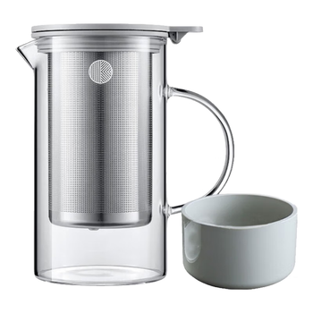 北鼎（Buydeem）玻璃泡茶壶 办公家用大容量冲茶壶 耐高温茶水分离泡茶壶 800ml