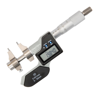 西北 青量 电子内测千分尺数显内径千分尺内尺寸内孔径测量 394-01-450/量程5-30mm带环规