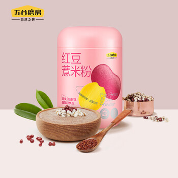 五谷磨房 低脂高纤轻负担 清爽代餐 优质食材 红豆薏米粉546g*1罐