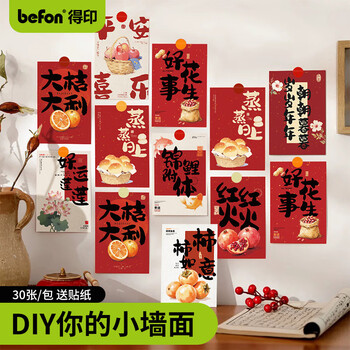 得印（befon）励志贺卡明信片手写贺卡励志小卡片祝福卡片表白节日生日卡片仪式感留言卡diy中国风 锦鲤附体4251