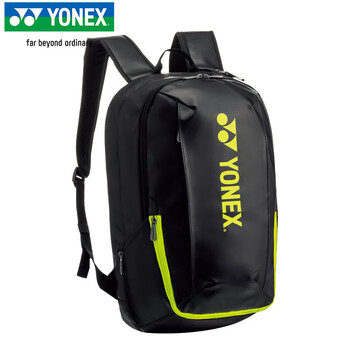 YONEX尤尼克斯网球包多功能分区大容量时尚双肩背包BA82412CR黑/柠檬绿