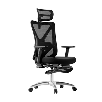 得力（deli）KF230-J 人体工学椅电脑椅家用办公椅可躺电竞椅 脚踏款 黑色