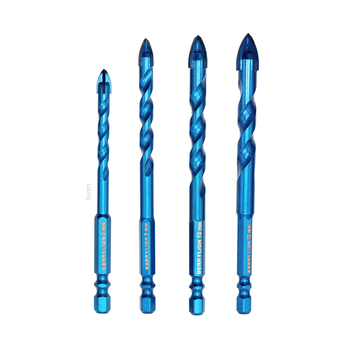 百威狮（BERRYLION）十字陶瓷钻头套装全瓷瓷砖大理石水泥打孔合金钻头6/8/10/12mm