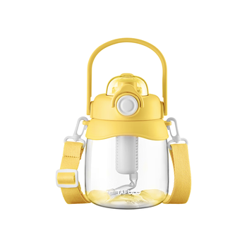 泰福高（TAFUCO）tritan大容量儿童水杯夏季网红学生大肚杯女生双饮1L柠檬黄T2838