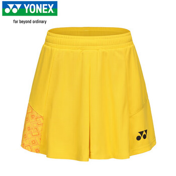 YONEX尤尼克斯羽毛球服大赛同款透气吸汗运动短裙26166CR棣棠花黄XO