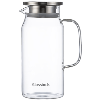 GLASSLOCK凉水壶高硼硅玻璃茶水分离耐高温冷水壶泡茶壶家用玻璃果汁杯1.1L