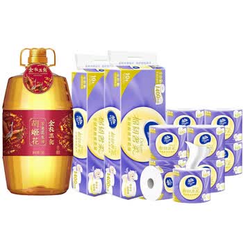 维达（Vinda）【食用油+卷纸】金衣玉食花生油5L+V4909卷纸10卷*2提 员工福利