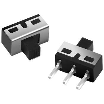 汇君 拨动开关单排双排直插卧式小微型电源开关滑动档位 SS-12D10立式开关单排3脚2档10只