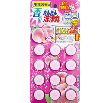 小林制药马桶管道洗净丸厨房下水道疏通剂排水道口除臭泡腾片桃子香12片*3