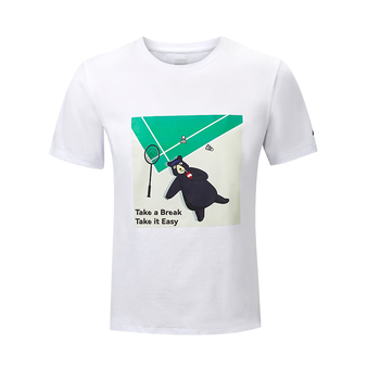 kawasaki川崎羽毛球服男女款圆领T恤运动休闲透气文化衫B3928白色 2XL