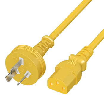 广昌兴（G.C.X）主机电源线 国标10A三插转C13 3*1.0平方1.5米黄色无氧铜芯3C认证适用于PDU连接服务器电源线