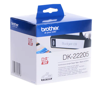 兄弟兄弟原装标签机标签纸 DK-22205 白底黑字（纸质）色带 62mm*30.48 m连续长