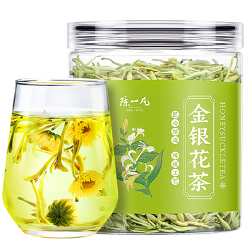 陈一凡 金银花茶精选带绒毛 河南封丘新花枸杞菊花 罐装50g【买2送1】
