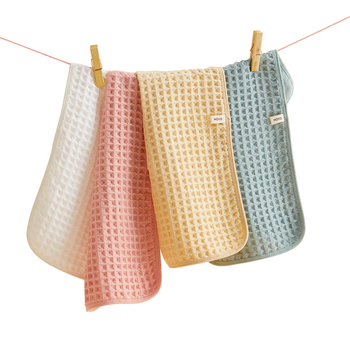 HOYO日本品牌儿童毛巾纯棉 洗漱洗脸洗澡小毛巾3条装 千草/樱若/奶黄 