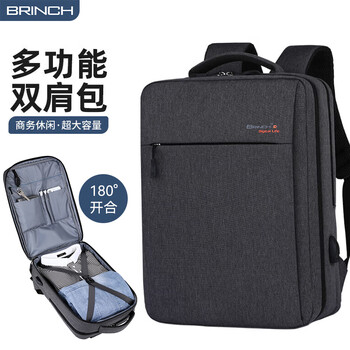 BRINCH电脑背包14/16英寸商务旅行大容量防震适用苹果华为笔记本电脑