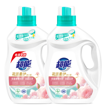超能洗衣液3kg*2瓶  12斤家庭实惠装 去渍洁净 花漾柔护 持久留香