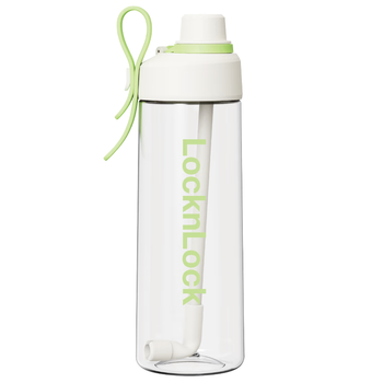 乐扣乐扣（LOCK&LOCK）夏季塑料运动水杯带吸管提环户外水壶便携男女杯子白色750ml