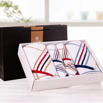 洁丽雅 6918六件套 毛巾礼盒浴巾套礼盒大红色婚庆回礼 商务6件套礼盒